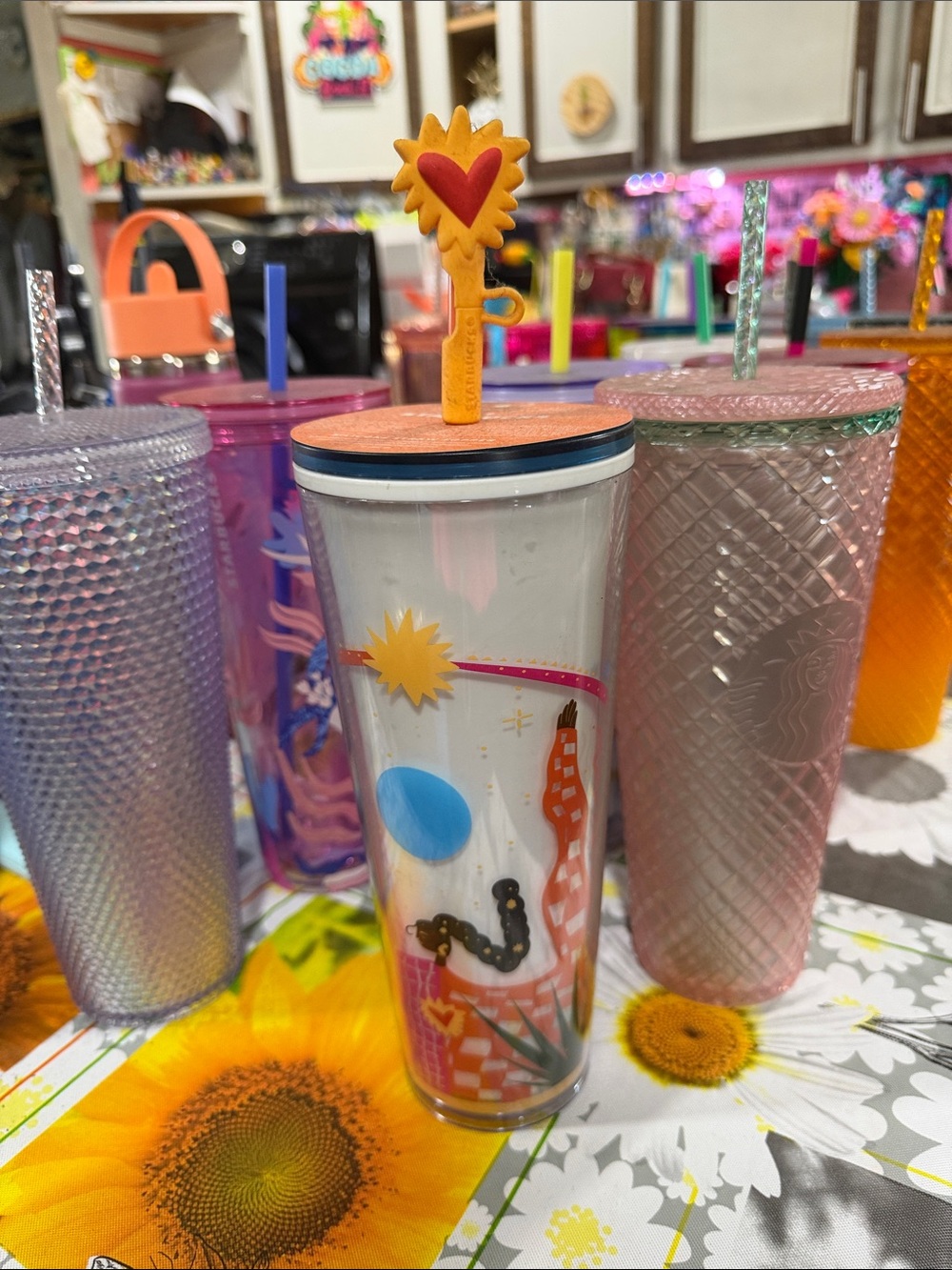 Starbucks Colorful Tumbler with Orange Lid